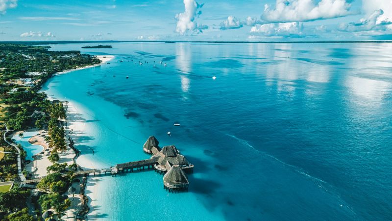Turquoise waters and white sand beaches of Zanzibar